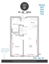 B1 - BF/ADA 509 floor plan